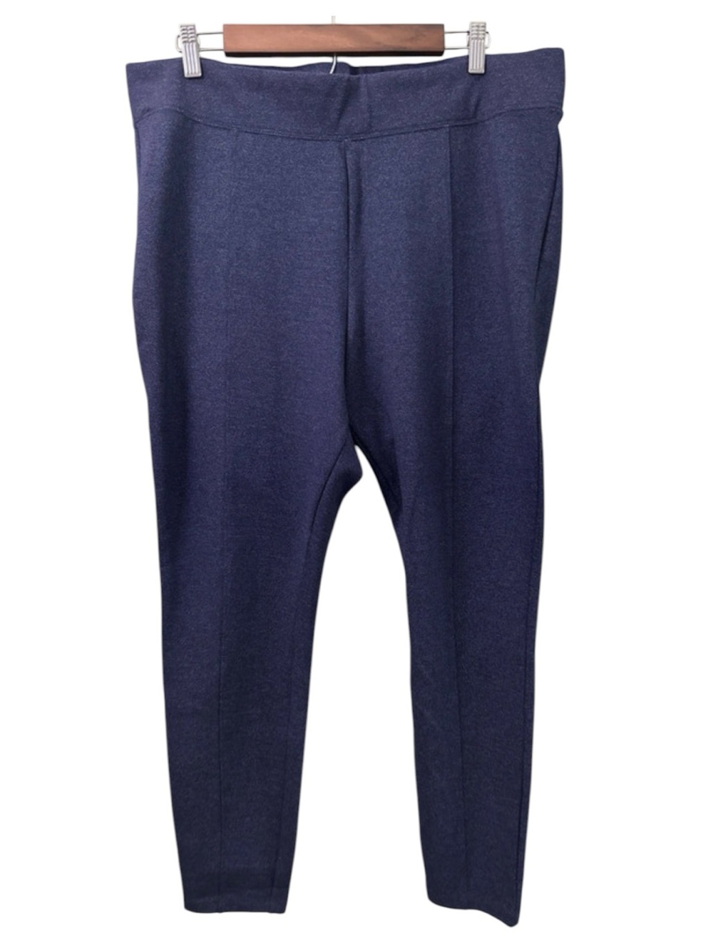 Navy Ponte Knit Pull On Skinny Pants High Rise XL